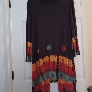 Parsley & Sage Womens Size L 2 Piece Tie Dye Tunic & ElS